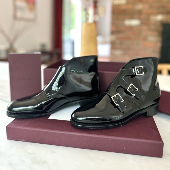 HAND CRAFTED IN UK_WEARABLE ART! Rare Patent Leather John Lobb Willow! - Picture 7 of 16